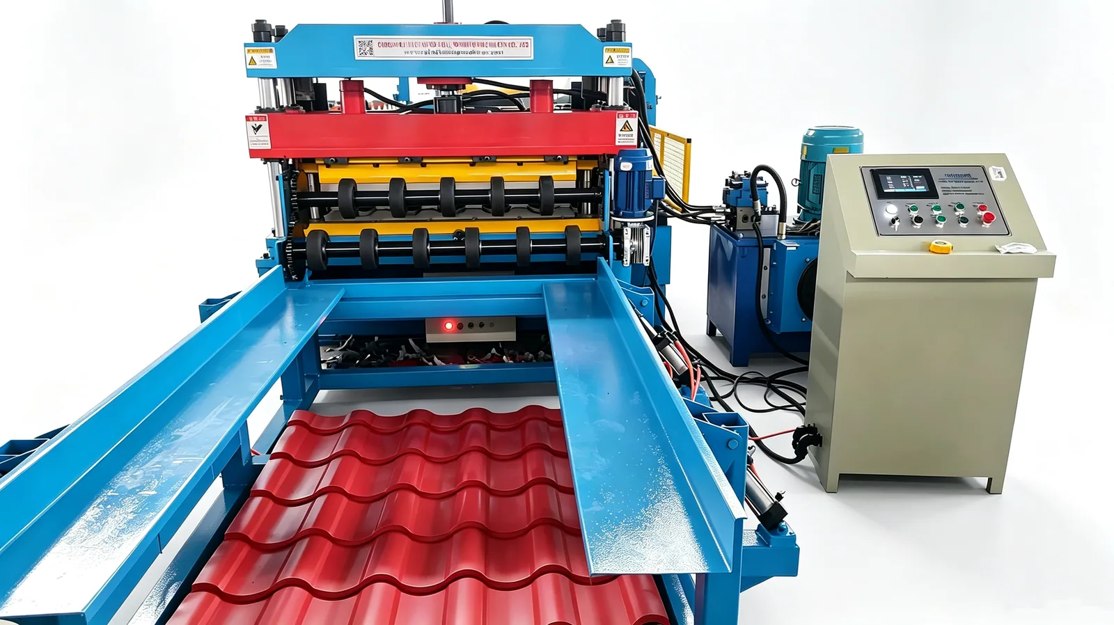 Glazed Tile Roll Forming Machine — Line in production