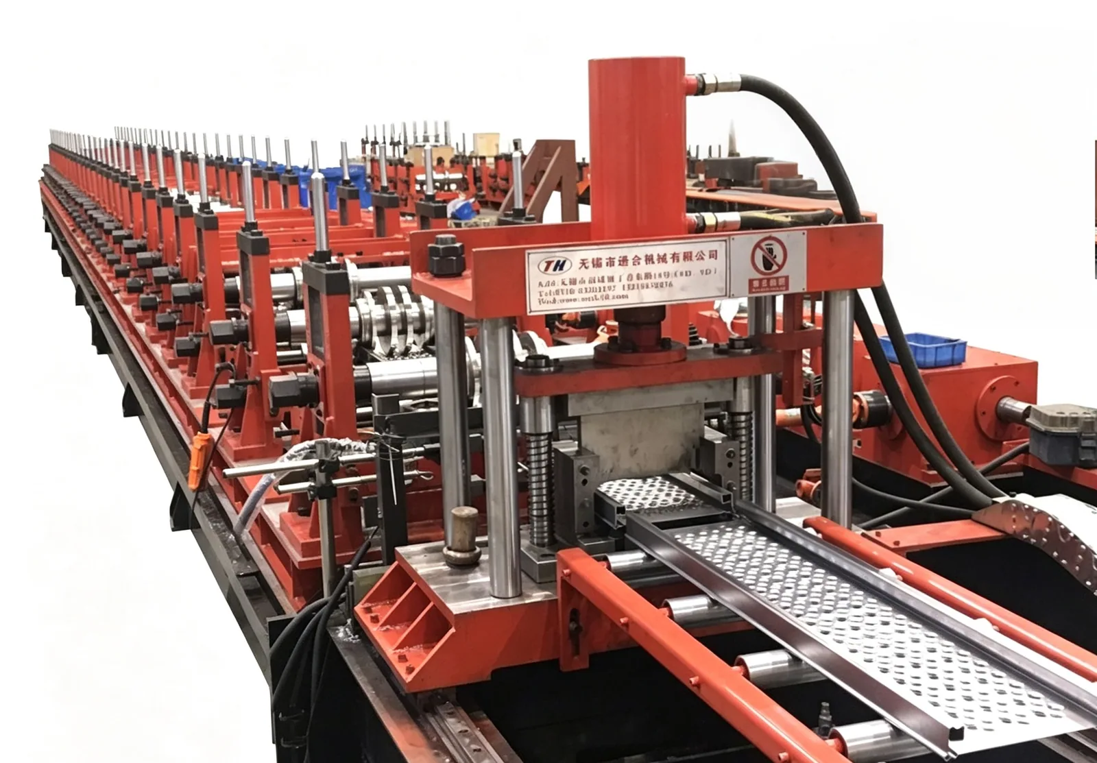 Scaffold Plank Roll Forming & Perforating Line — Line in production