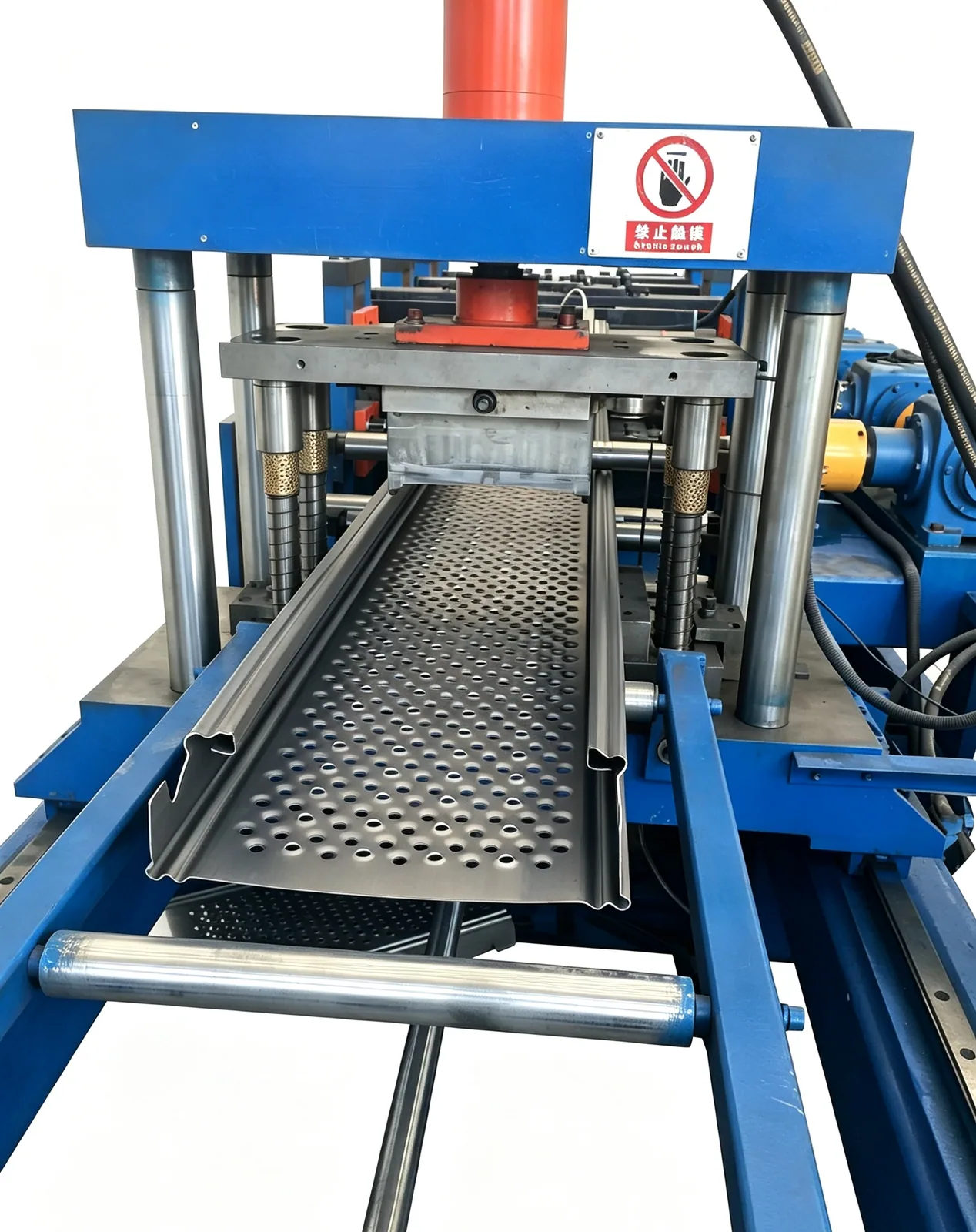 Scaffold Plank Roll Forming & Perforating Line — Line in production