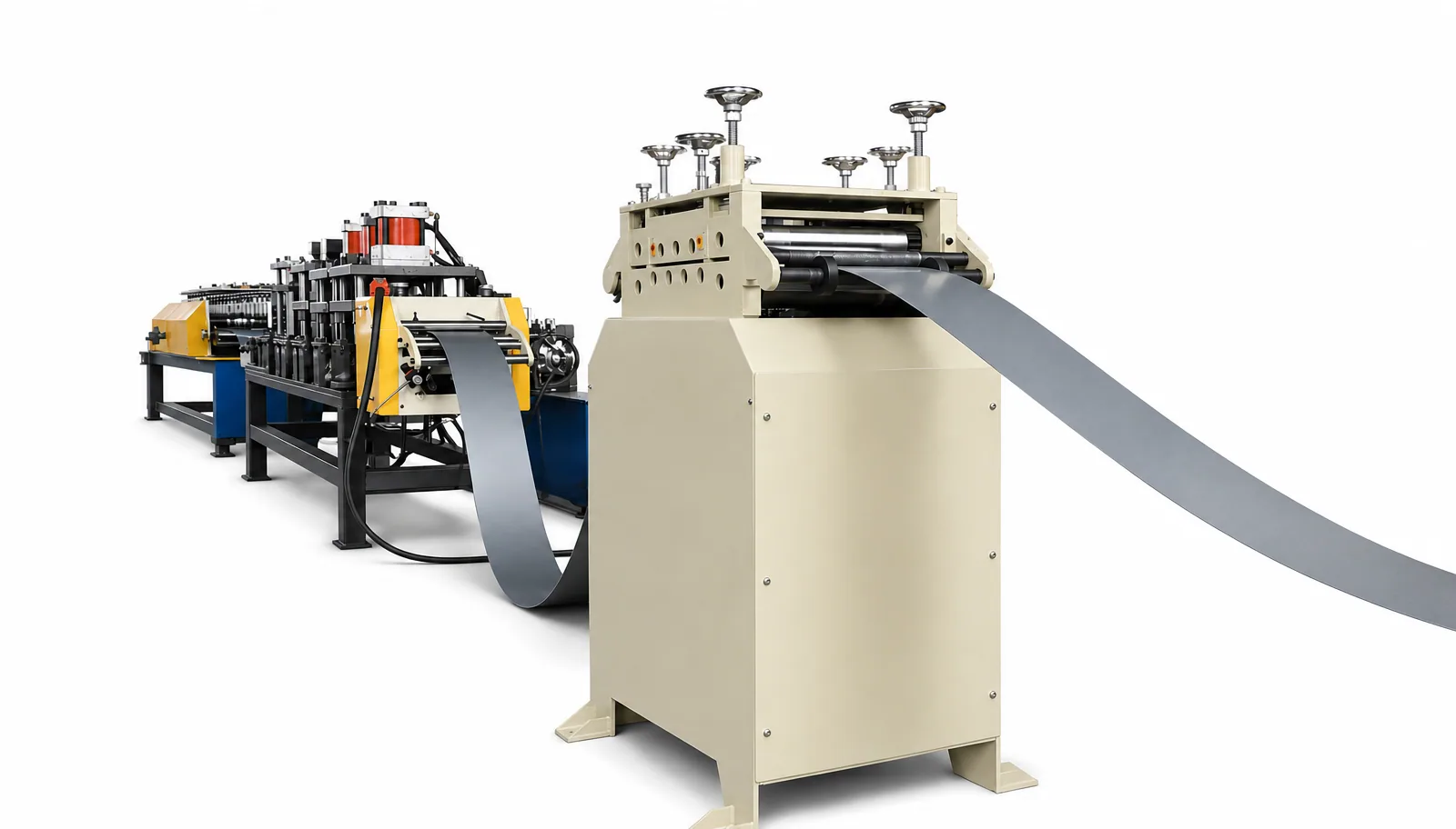 Steel Door Frame Roll Forming Machine — Line in production