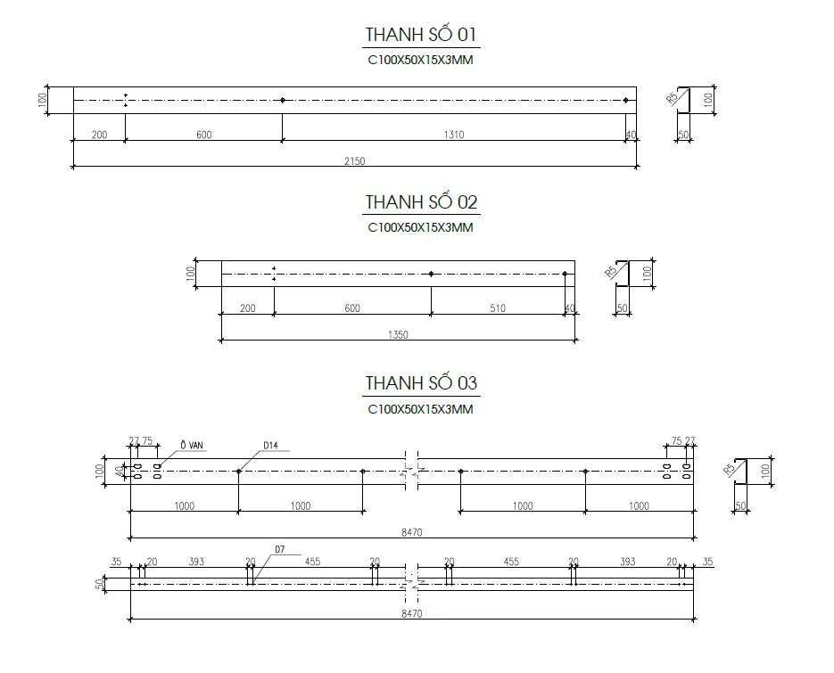 C / Z purlin roll forming machine profile drawing CZ-PURLIN-02