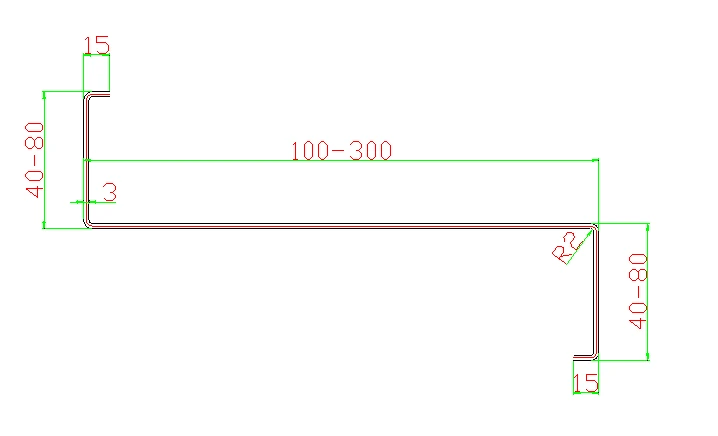 C / Z purlin roll forming machine profile drawing CZ-PURLIN-05