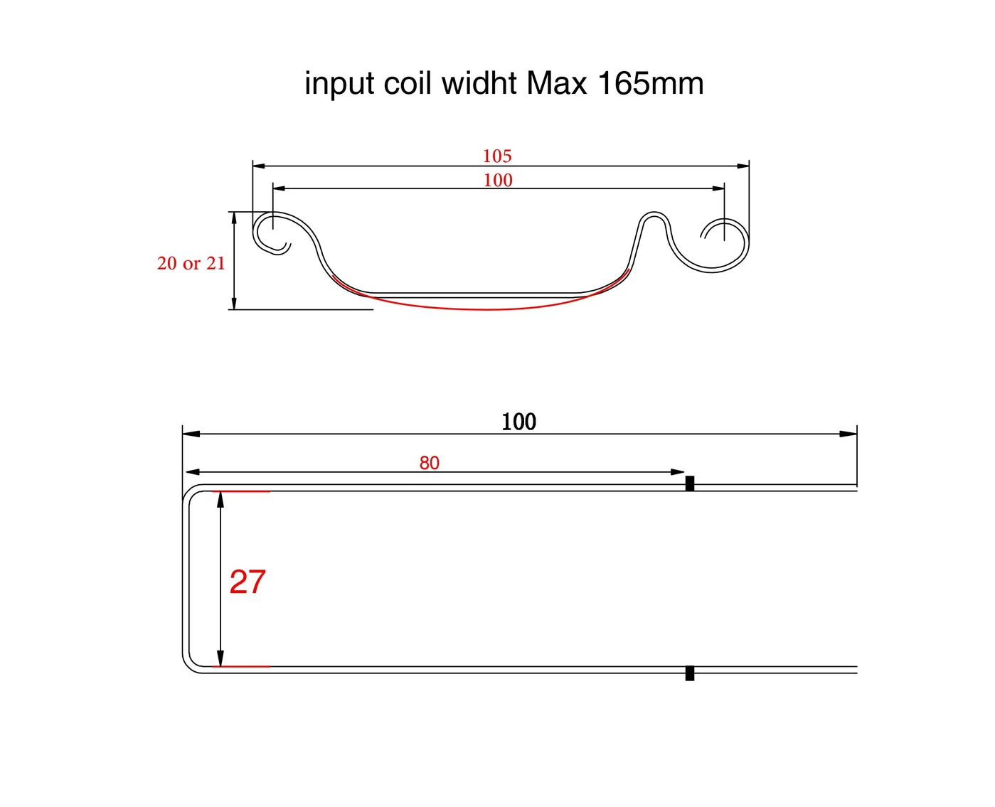 Roller shutter door panel roll forming machine profile drawing ROLLER-SHUTTER-02