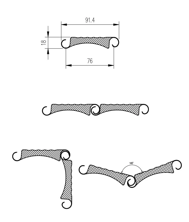 Roller shutter door panel roll forming machine profile drawing ROLLER-SHUTTER-07