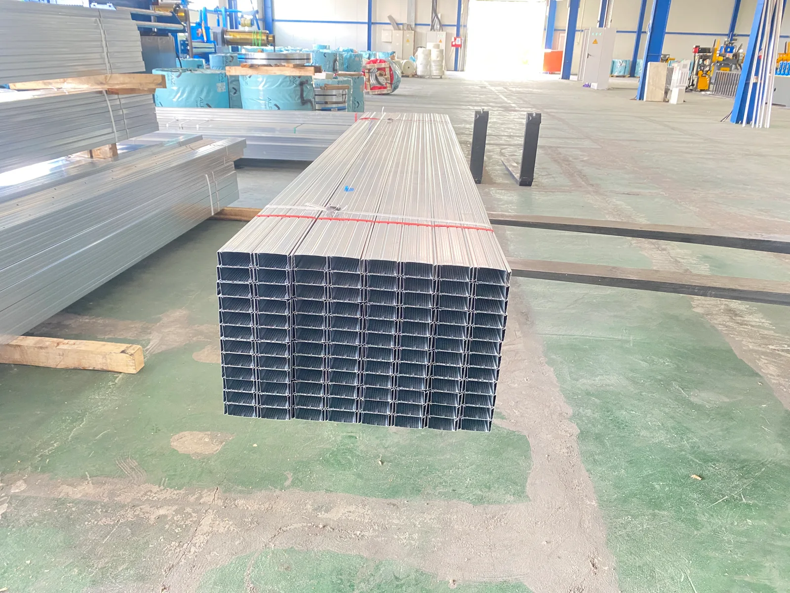 Production line being set up at a customer site after delivery