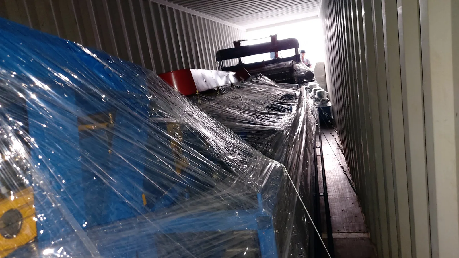 Machines packed in the workshop awaiting dispatch